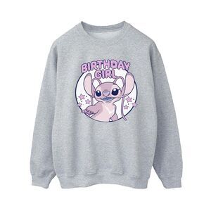 Lilo & Stitch Womens/Ladies Birthday Girl Angel Sweatshirt / Sport Grey